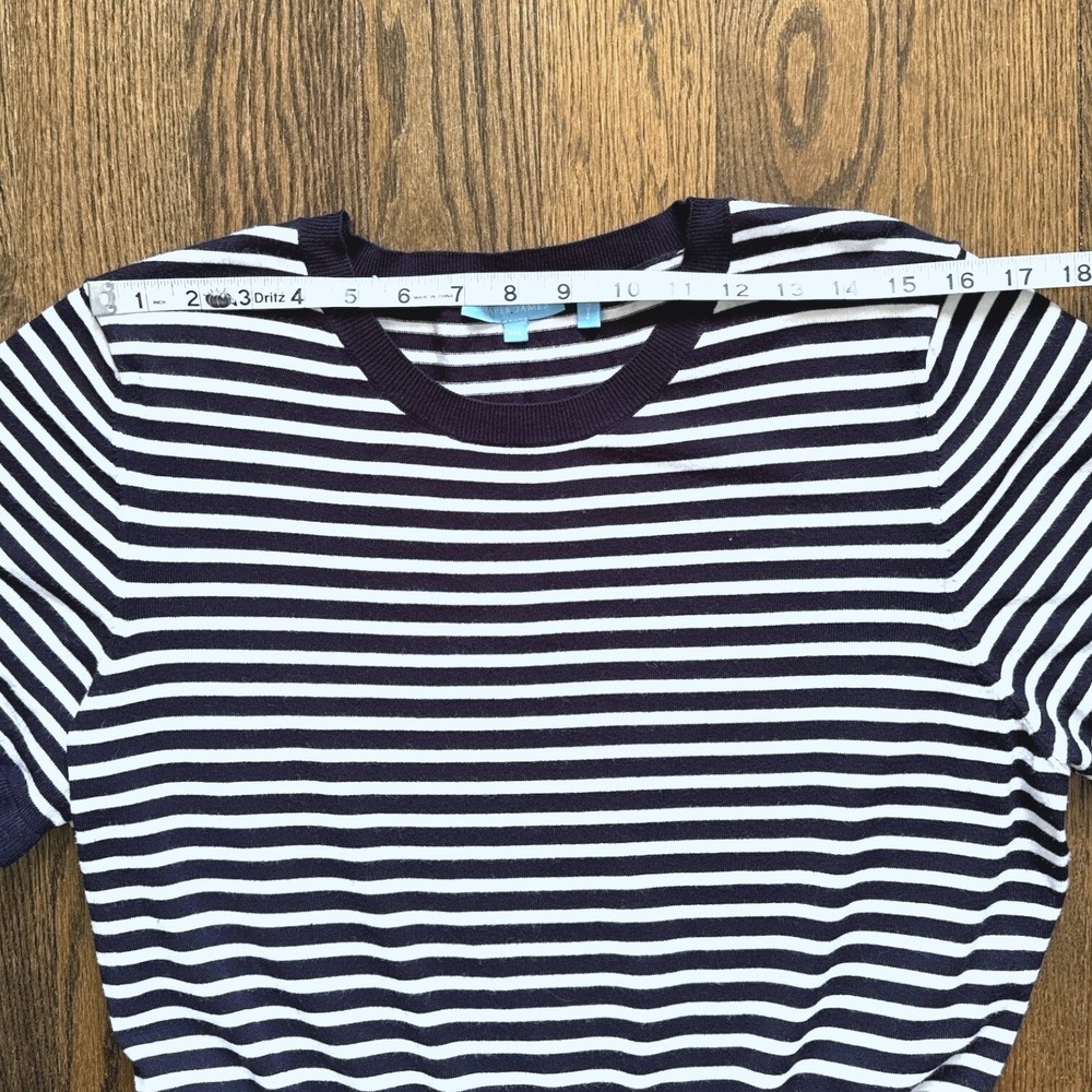 Draper James Knit Dress XXL Nautical Striped Ruffle Sleeve Pleated Skirt Stretch - Picture 5 of 13
